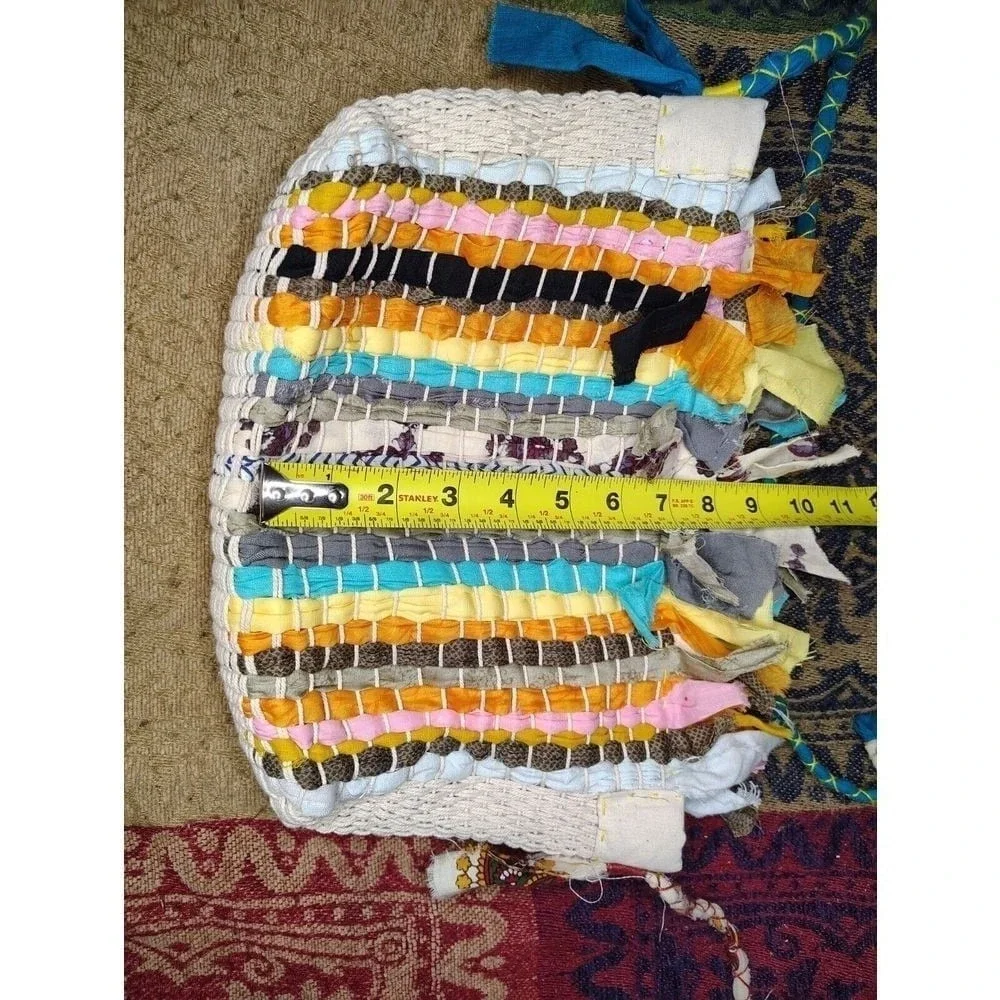 Boho Woven Rug Hobo Bag Colorful Boho‎ Chic Shoulder Bag Upcycled